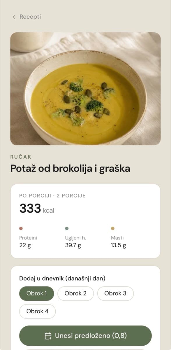 Recept sa kalorijama i makrosima